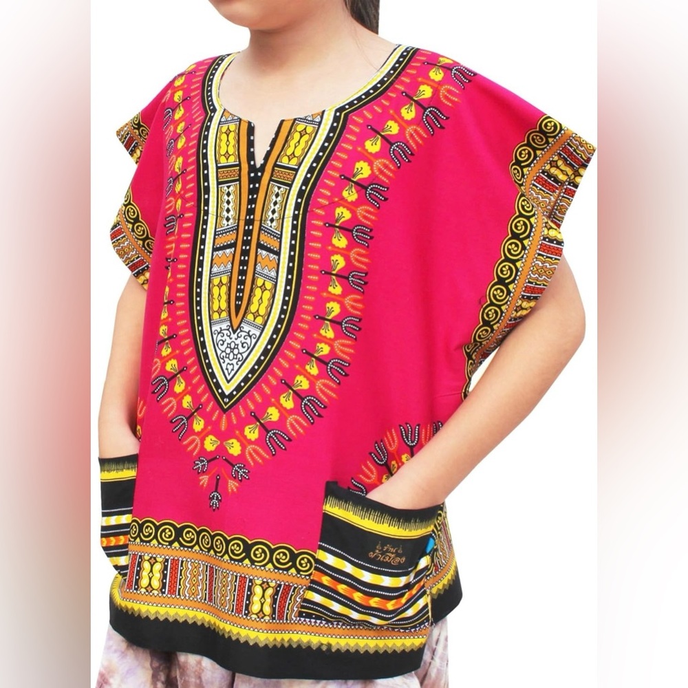 Vibrant Pink Dashiki Top